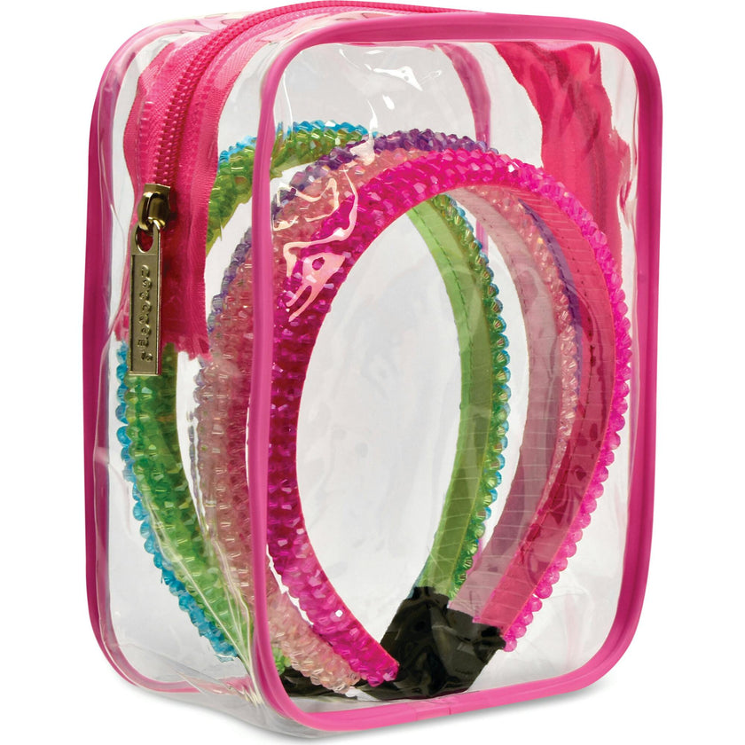 5 Pack Rhinestone Headbands in Reusable Pouch