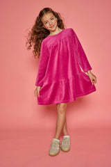 Lisle Dress - Magenta Velour