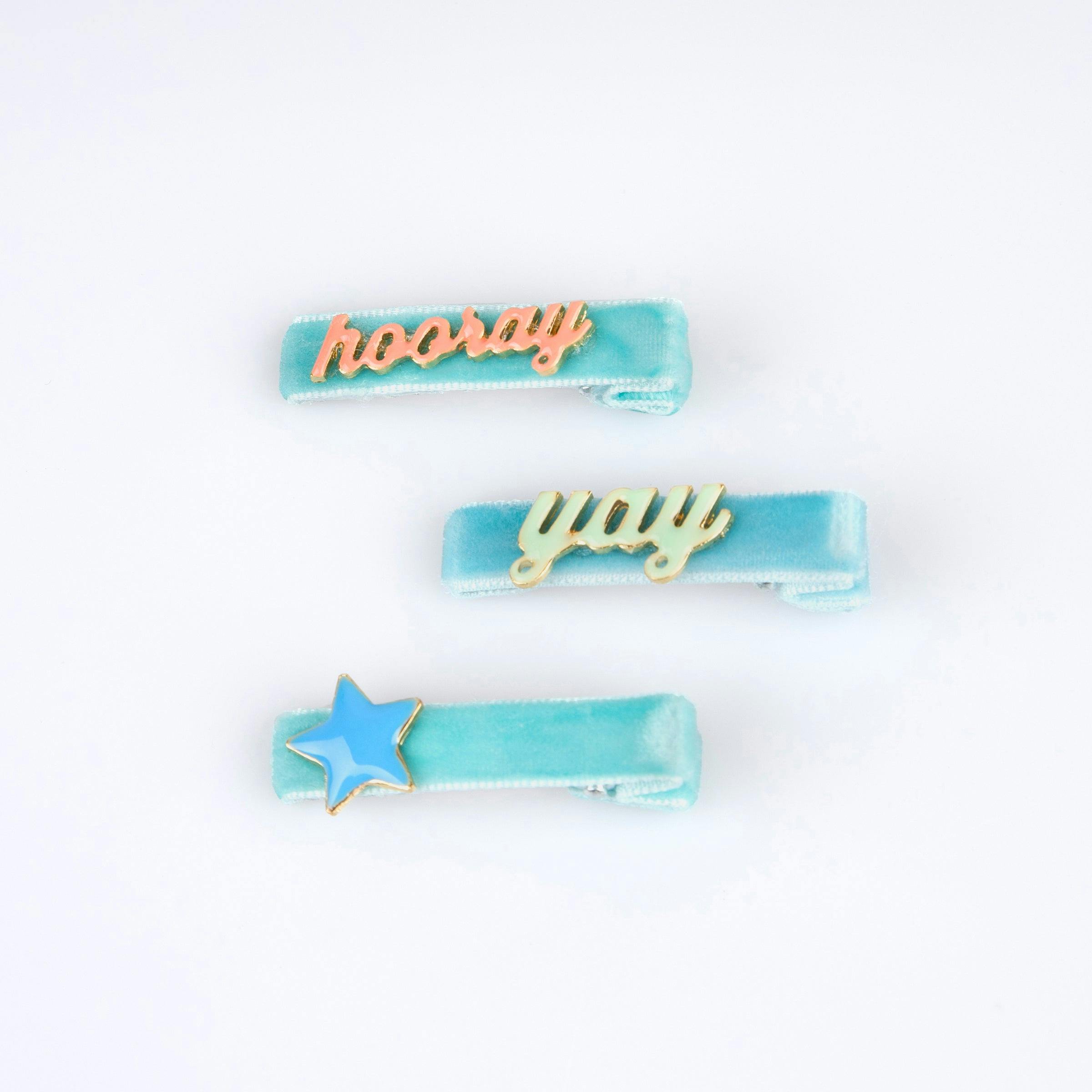 Happy Birthday Enamel Hair Clips