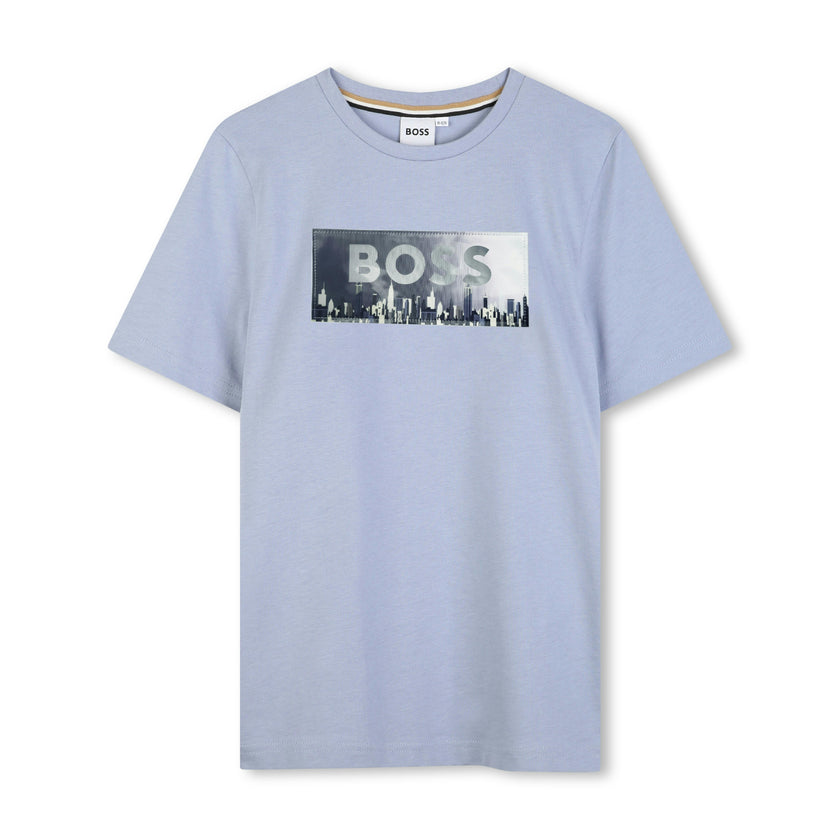 Light Blue Skyline Graphic T-Shirt