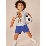 Vacation Long Mid-Thigh Drawstring Shorts, Blue