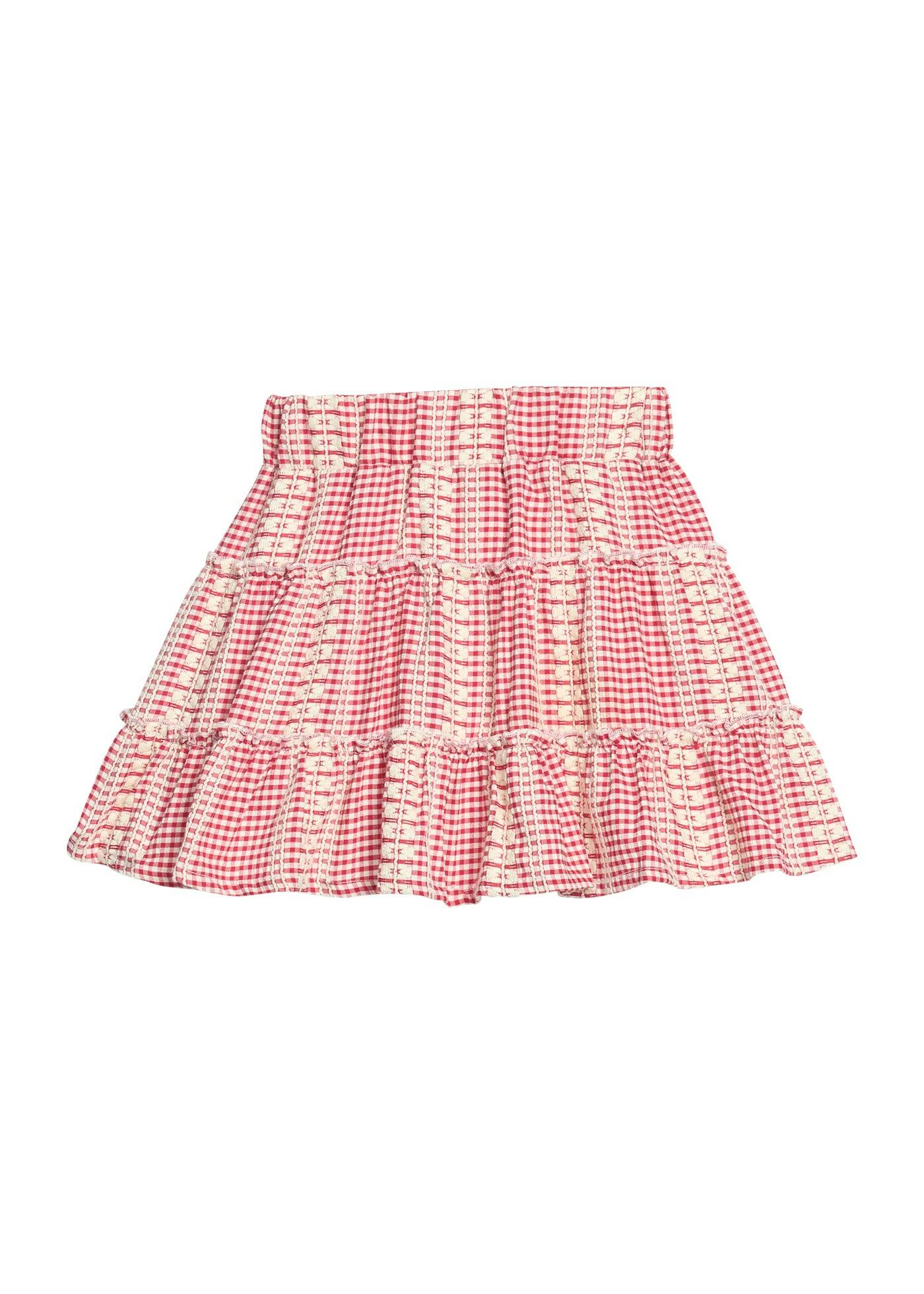 Natalie Skort - Geneva Gingham Crimson
