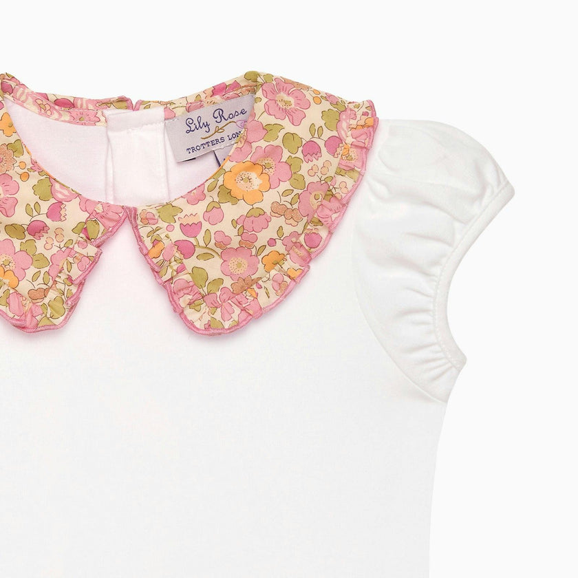 Pie Crust Jersey Top in Peach Sparkle Betsy