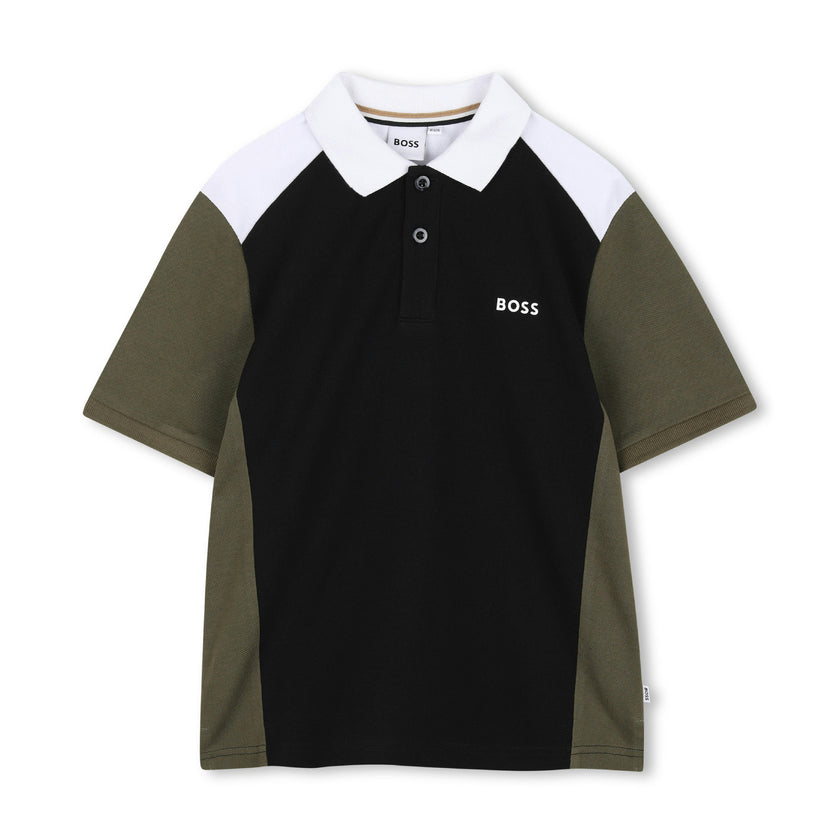 Black Colorblock Polo Shirt