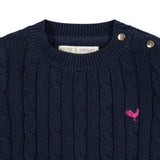 Organic Crew Neck Cable Sweater