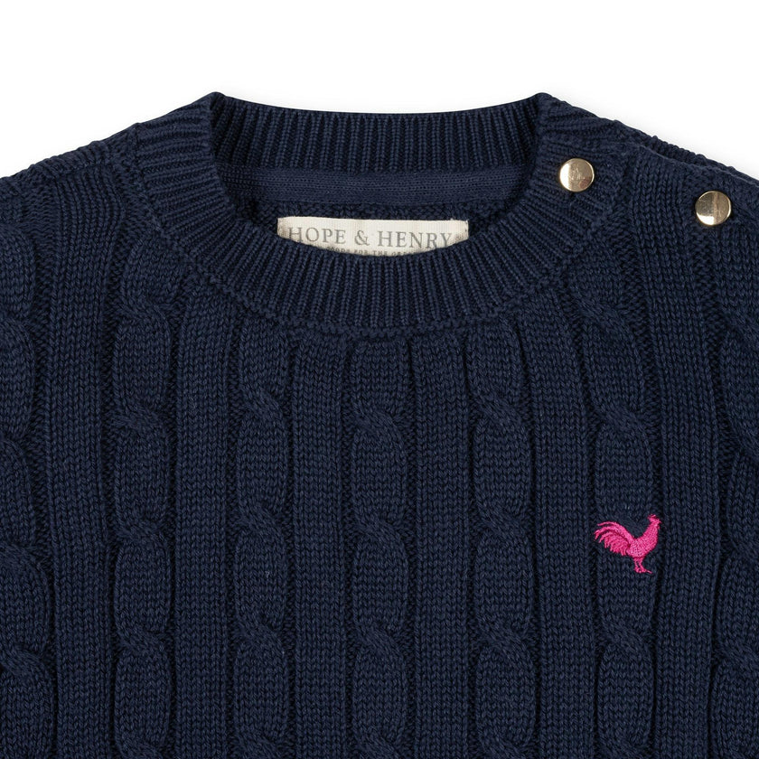 Organic Crew Neck Cable Sweater