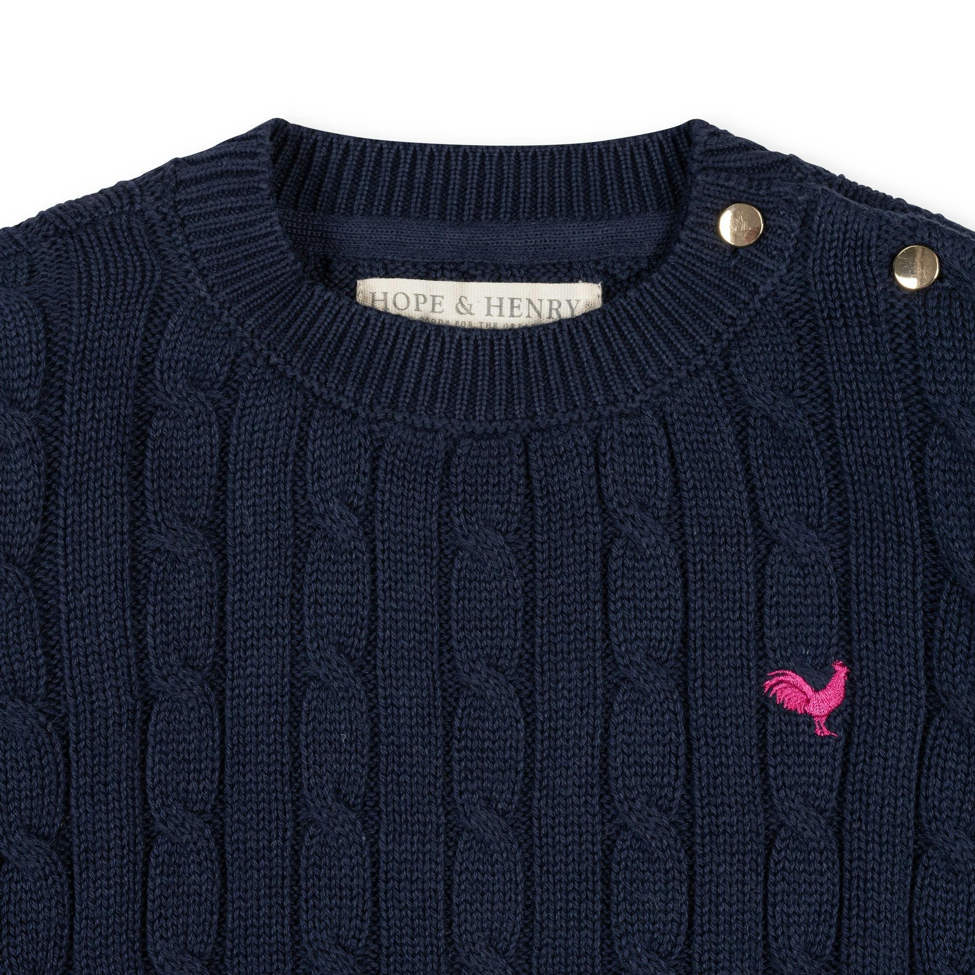 Organic Crew Neck Cable Sweater