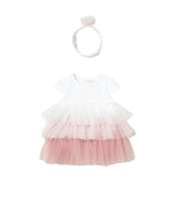 Pink Ruffled Romper With Headband