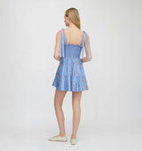 The Ribbon Charlotte Nap Dress - Blue Floral Batik Stripe
