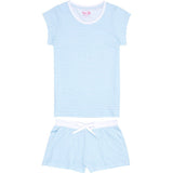 Women's Sky Blue Jersey Short PJ Set - Organic Stretch Cotton