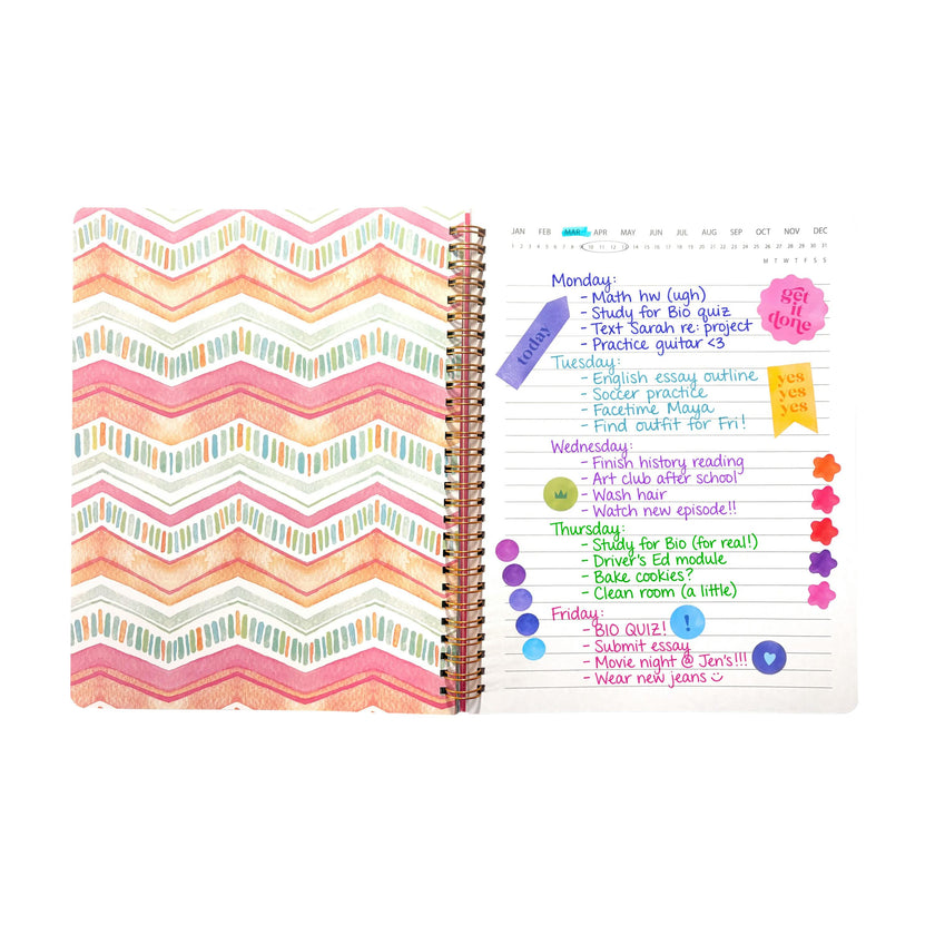 Artful Notes Reverse Coloring Notebook - Geoscape - 100 Pages 2 Sticker Sheets
