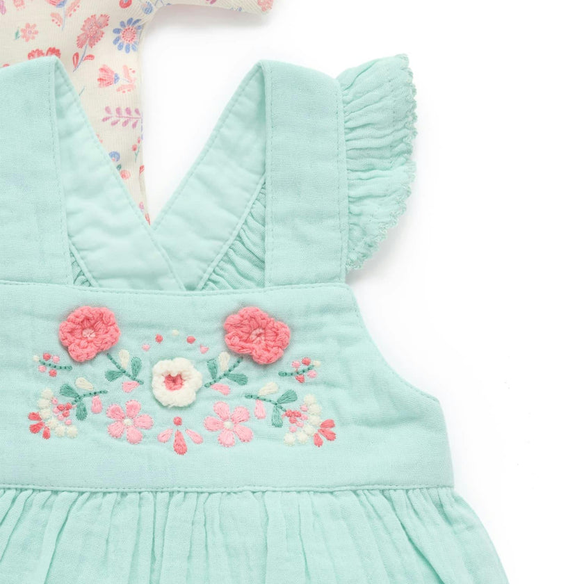 Embroidered Overall Set Aloe