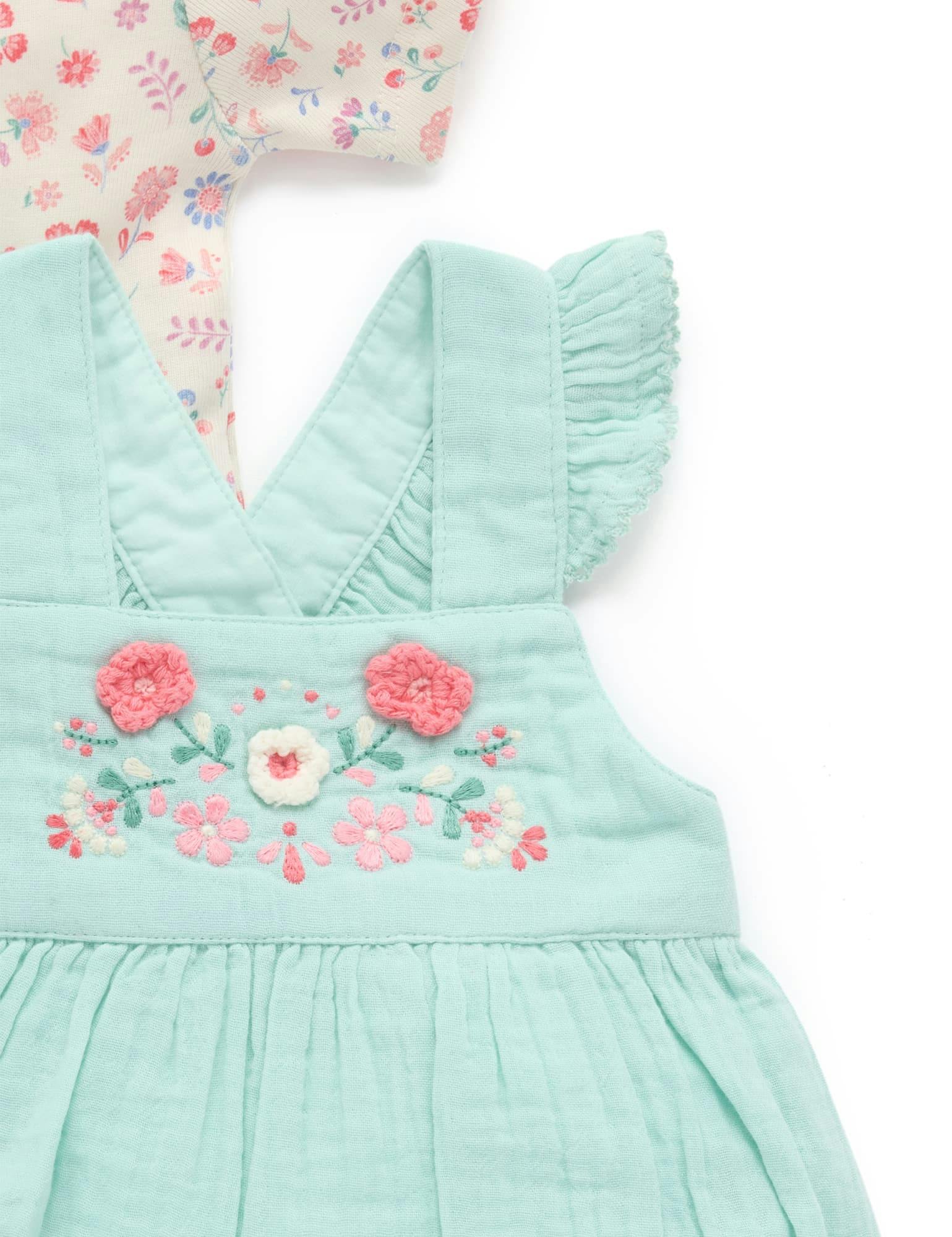 Embroidered Overall Set Aloe