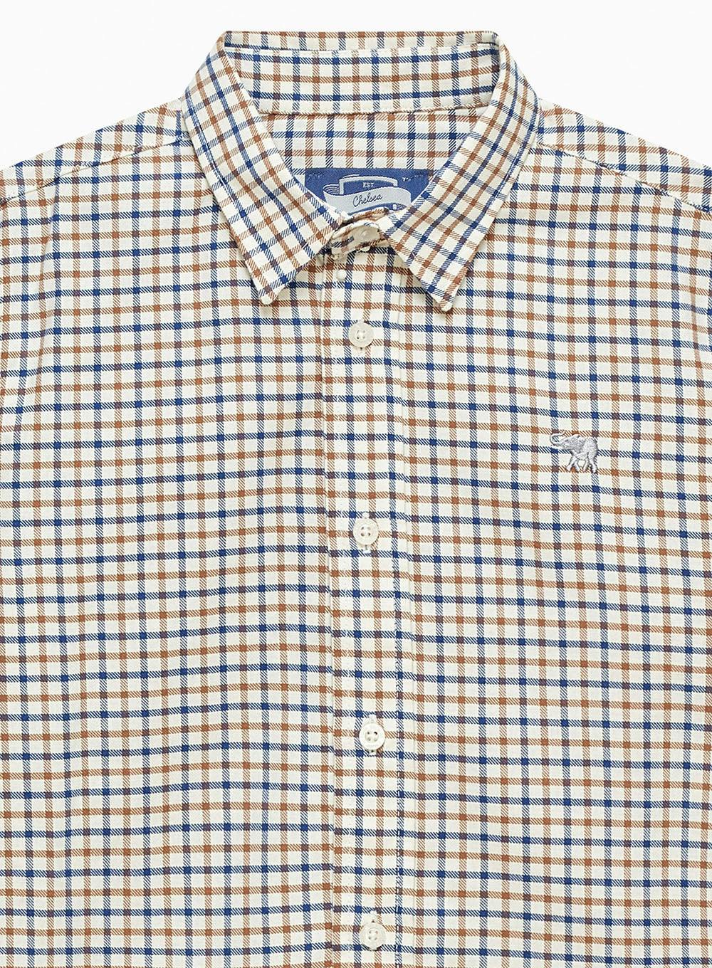 Oliver Shirt in Camel Check