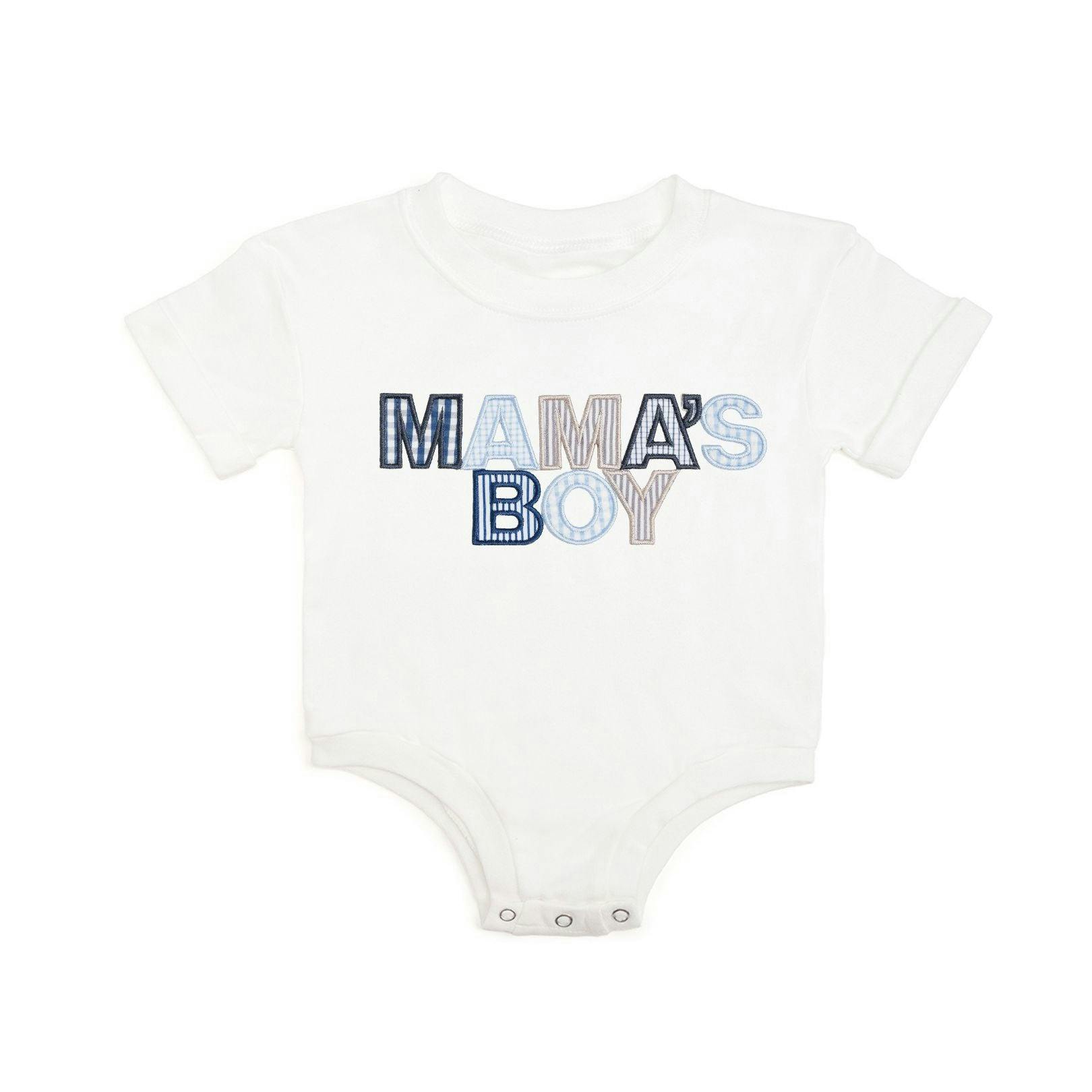 Mama's Boy Patchwork Short Sleeve Romper - White