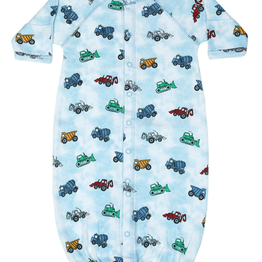 Baby Converter Gown - Construction Trucks
