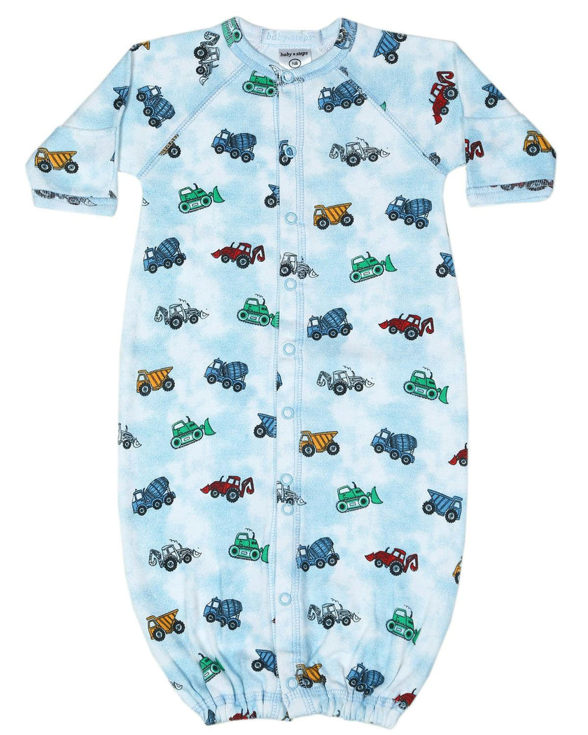Baby Converter Gown - Construction Trucks