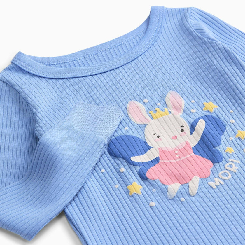 Fairy Bunny Ribbed Pajama Set