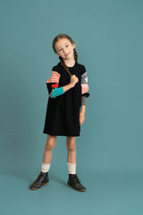 Striped Knit Fleece Dress
