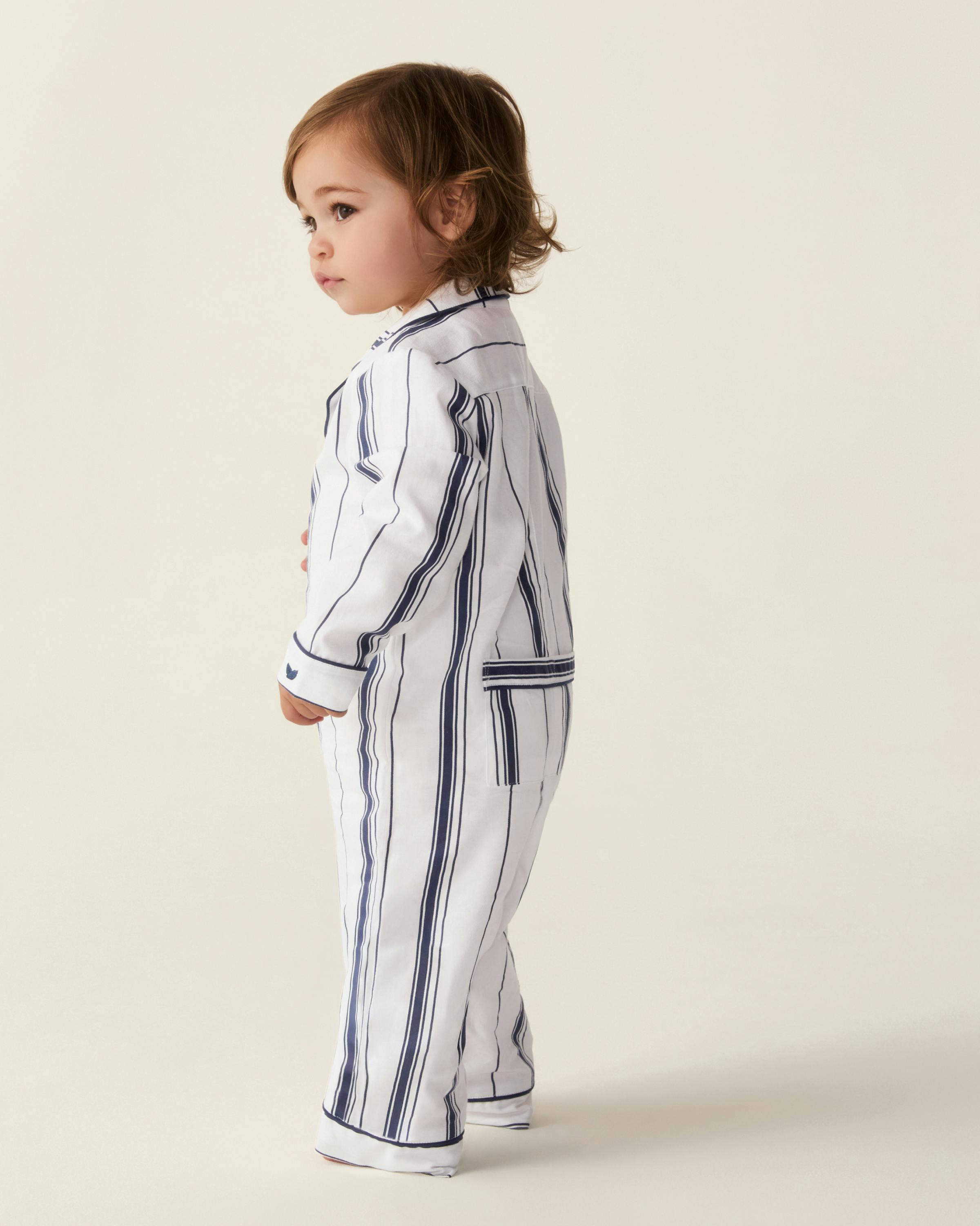Baby's Twill Classic Romper in Parlor Stripe