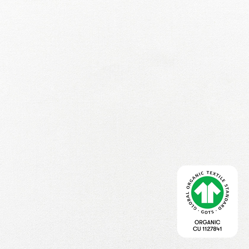 Crib Sheet in GOTS Certified Organic Brushed Cotton in Bright White