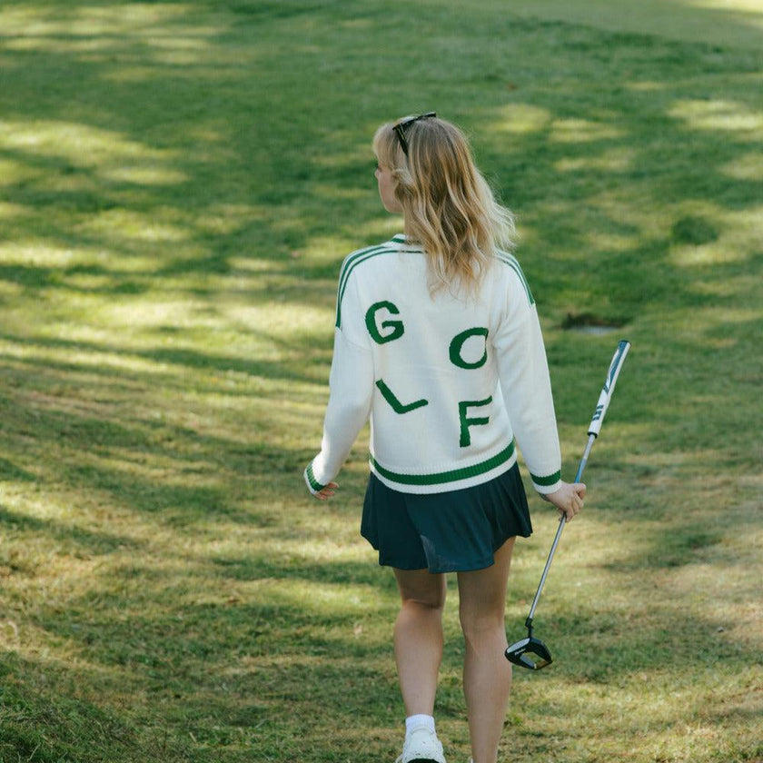 Emily Varsity Cardigan - Golf