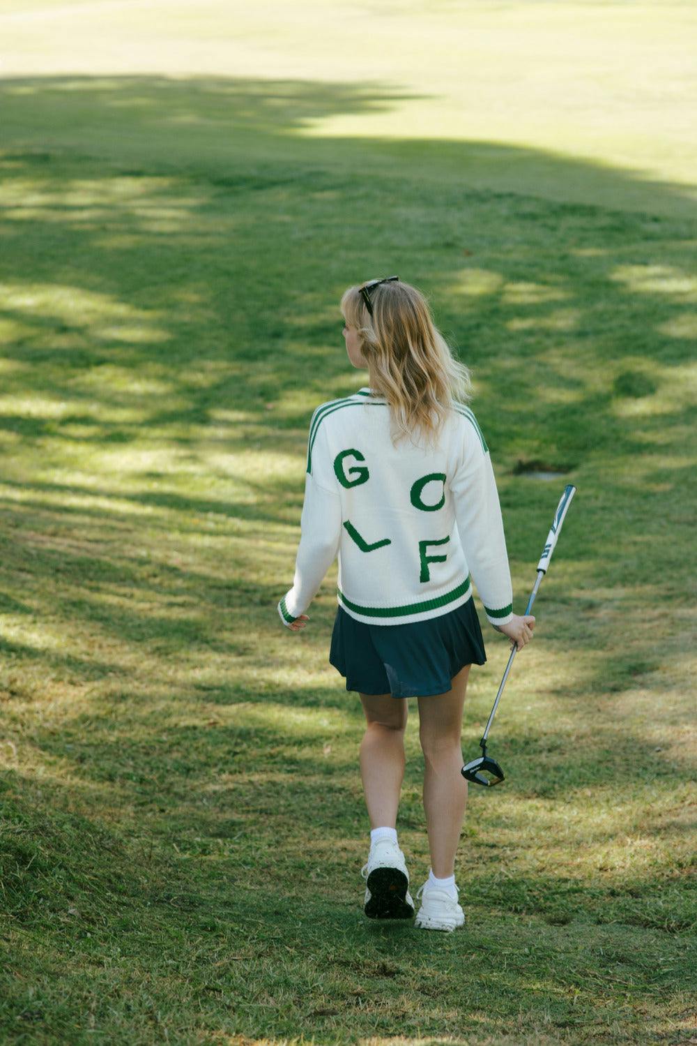 Emily Varsity Cardigan - Golf