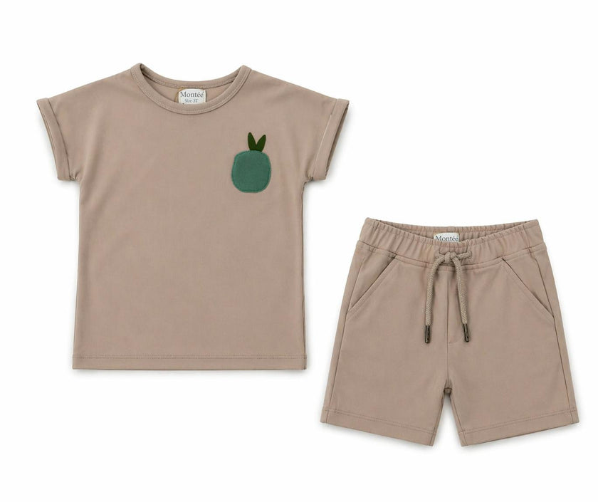 Boys Ribbed Berry Applique Tee & Short Set