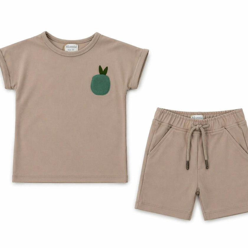 Boys Ribbed Berry Applique Tee & Short Set