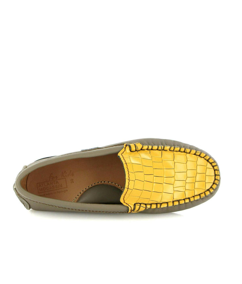 Plain Moccasins In Leather, Earth And Yellow