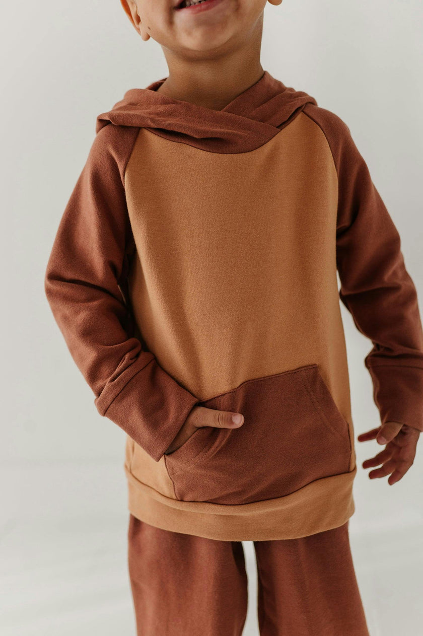 Boys Raglan Hoodie in Nightfall Blue