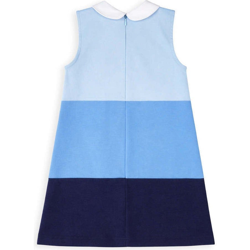 Colorblock Knit Dress With Flower