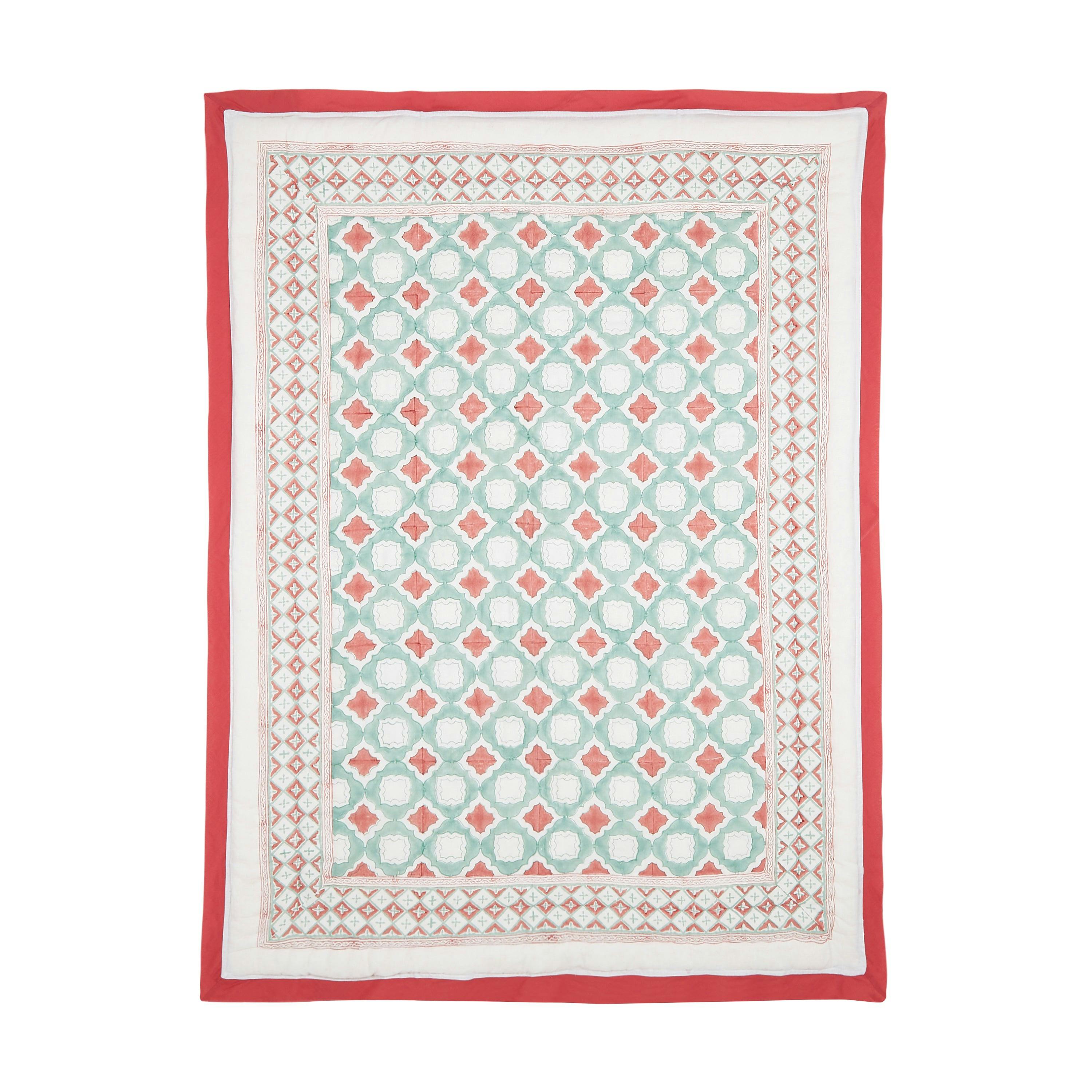 Block-Printed Cotton Crib Quilt