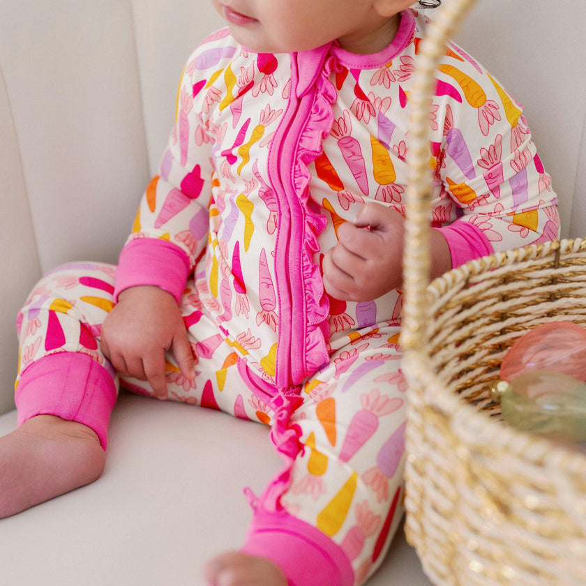 Girly Carrots Bamboo Ruffle Romper