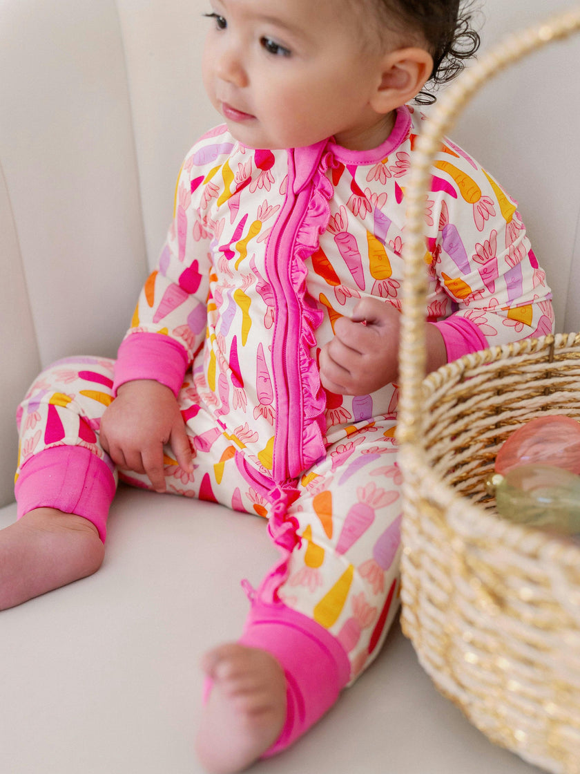 Girly Carrots Bamboo Ruffle Romper
