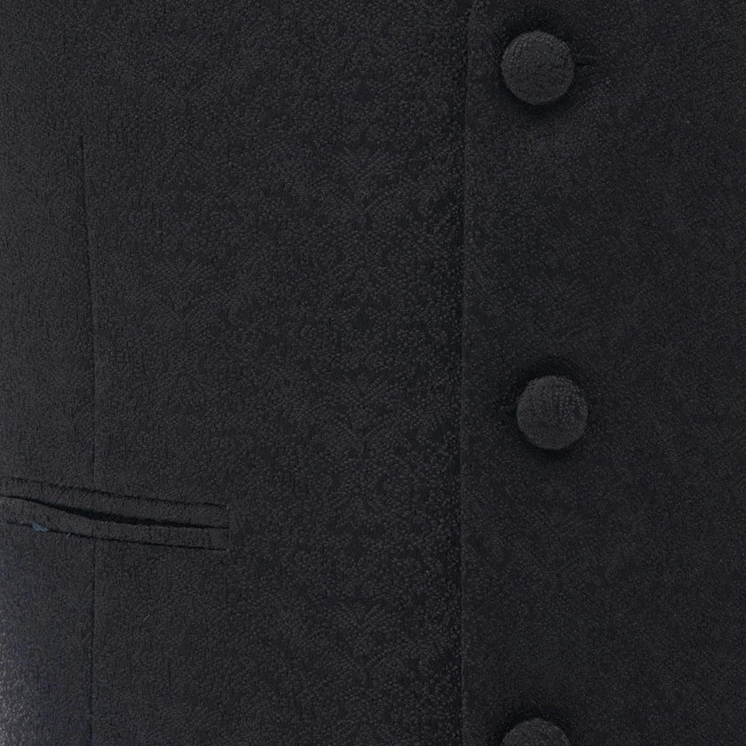 Black Print Vest & Bowtie