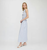 The Delphine Nap Skirt - Blue Swiss Dot