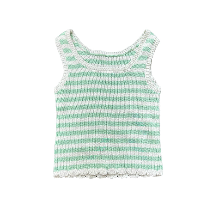 Navy and White Stripe Knit Tank Top