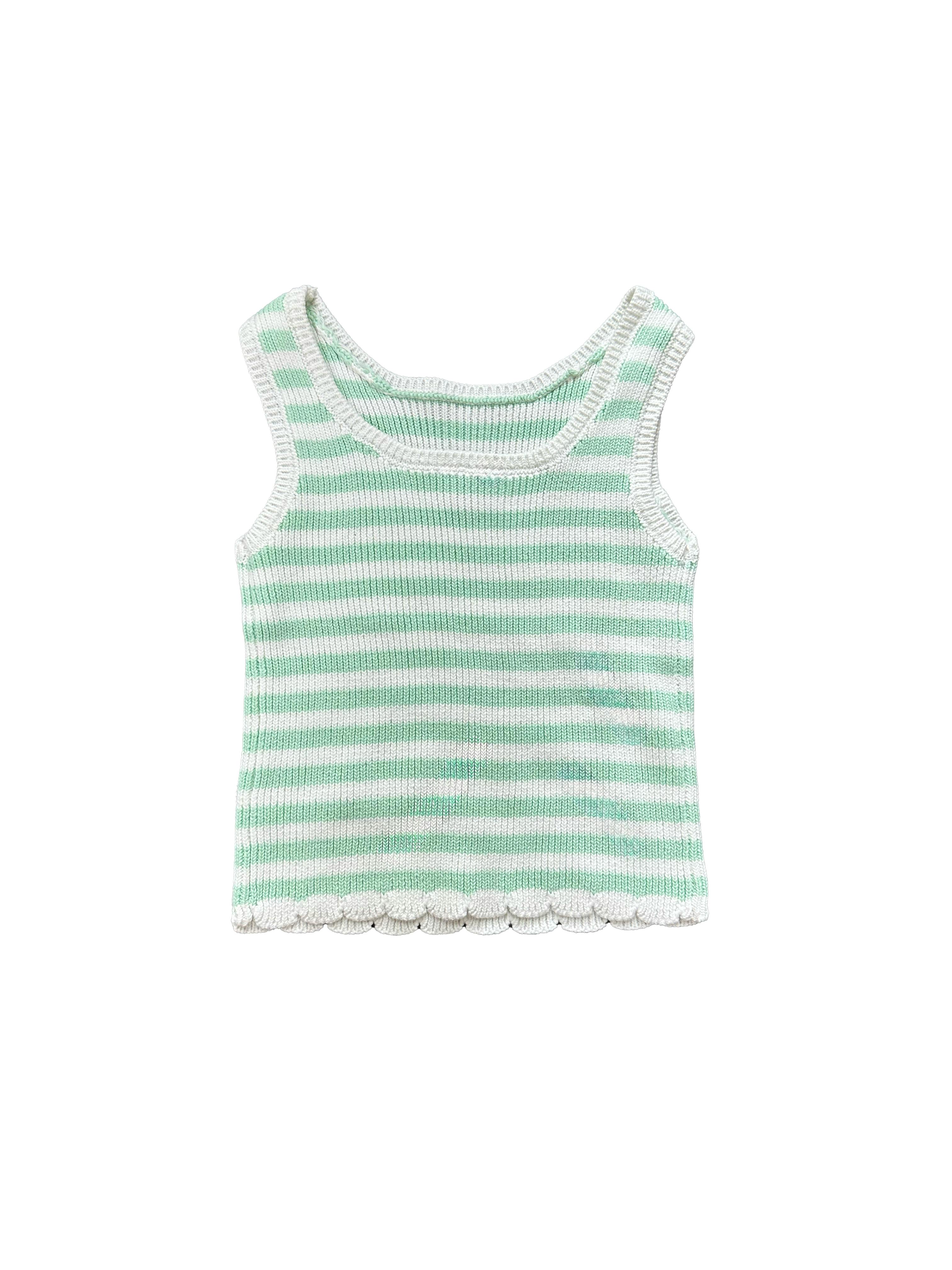 Navy and White Stripe Knit Tank Top