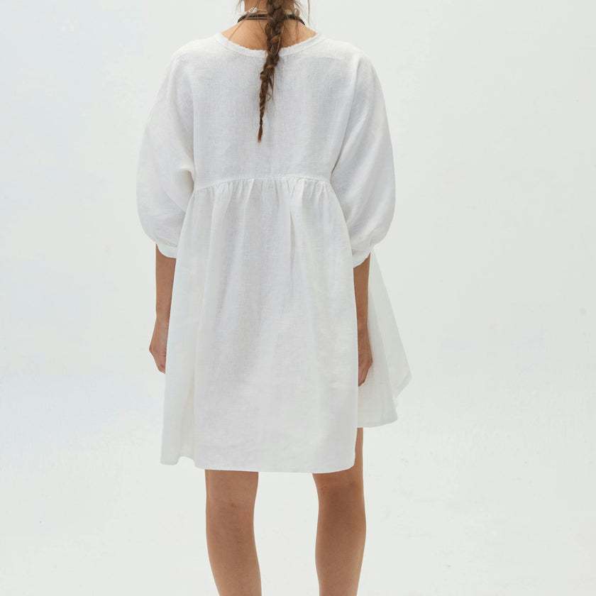 Alcala Linen Dress - Off White