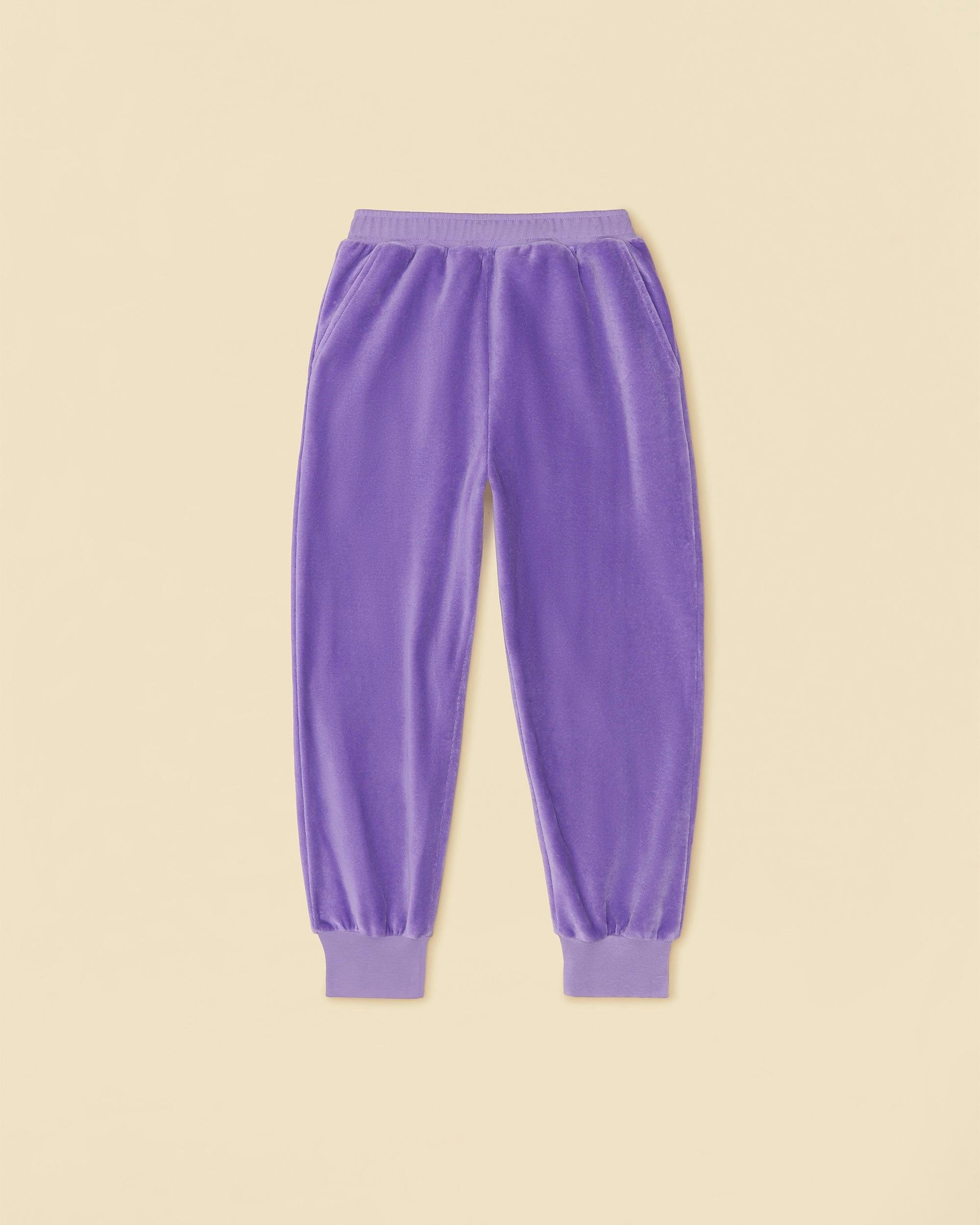 Velour Weekend Jogger in Violet