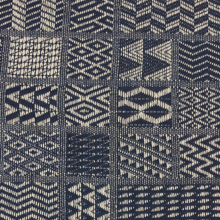 Artisan Hand Loomed Cotton Square Pillow - Indigo Blocks - 24" Arcadia Home