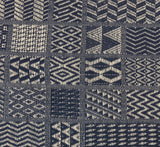 Artisan Hand Loomed Cotton Square Pillow - Indigo Blocks - 24" Arcadia Home