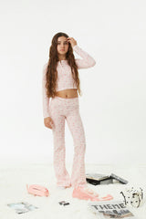 Peyton Pink on Pink Thermal Wide Leg Pants