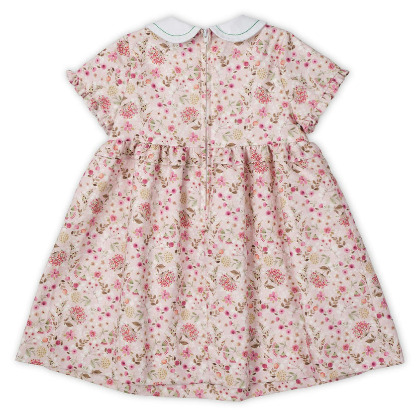 Floral Dress With Embroidered Collar