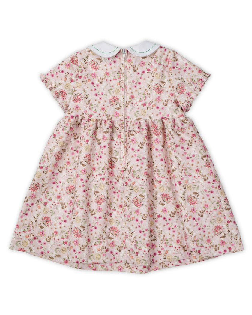 Floral Dress With Embroidered Collar