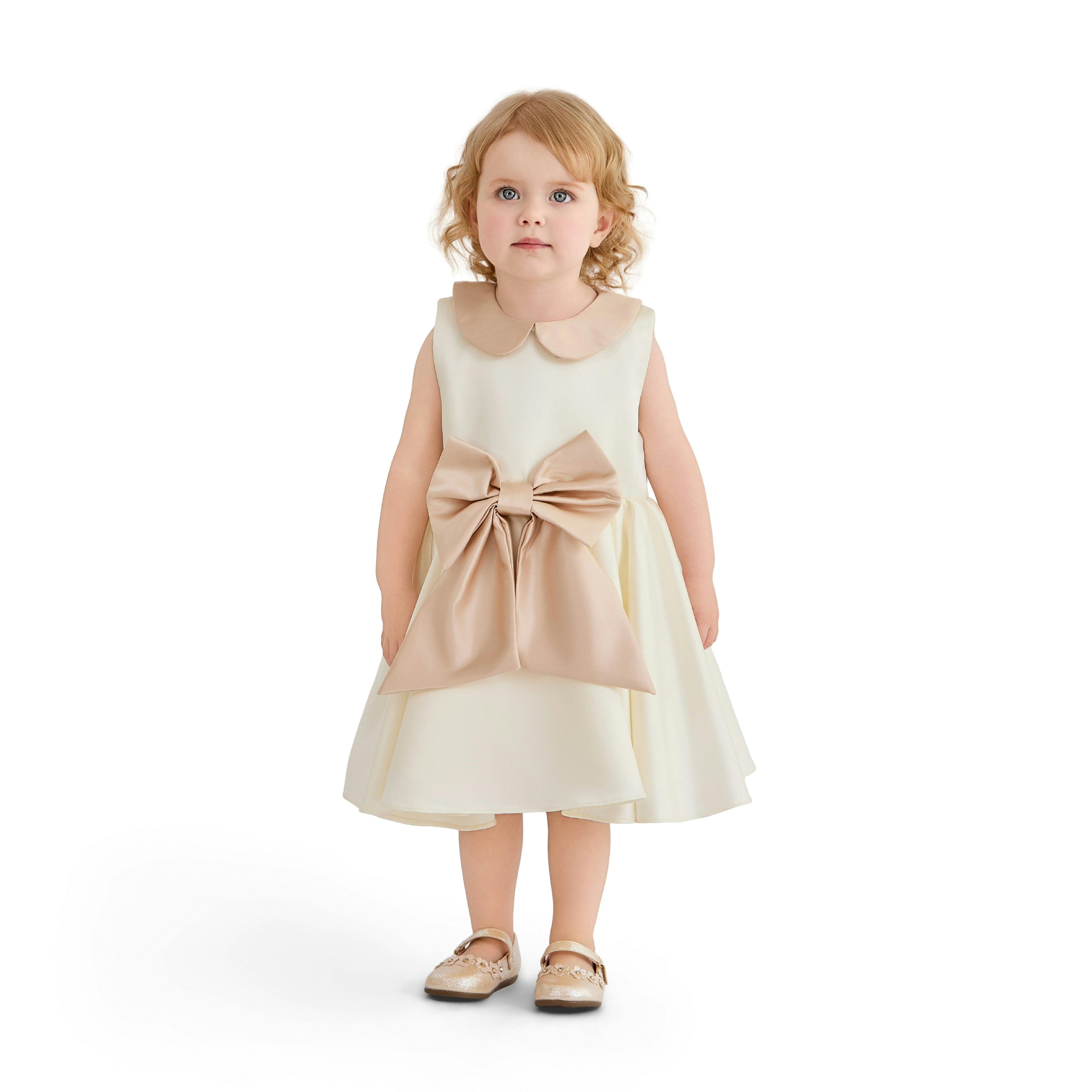 Cream Elaria Petal Bow Gown