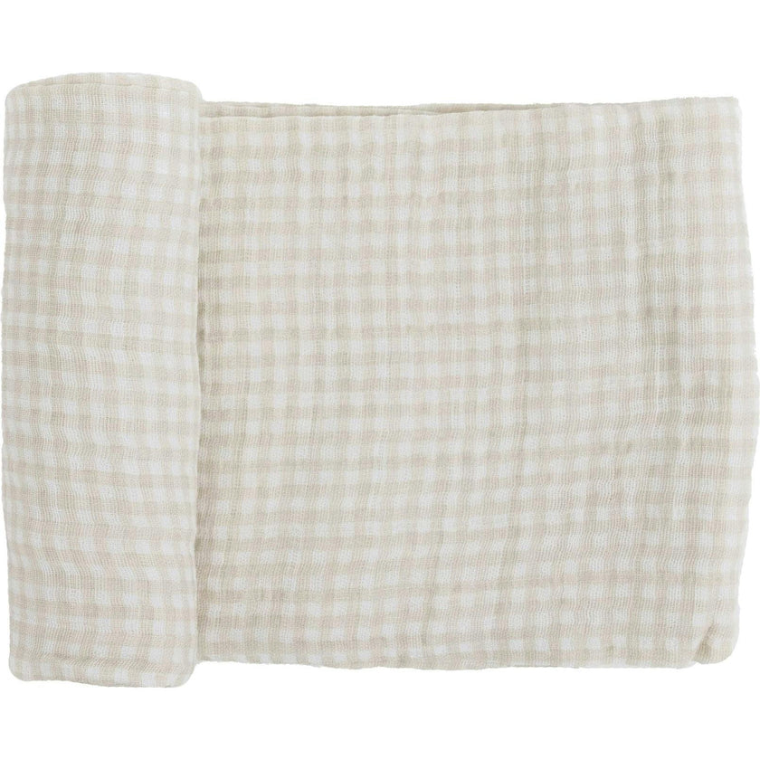 Organic Cotton Muslin Changing Pad Cover - Sand Stripe