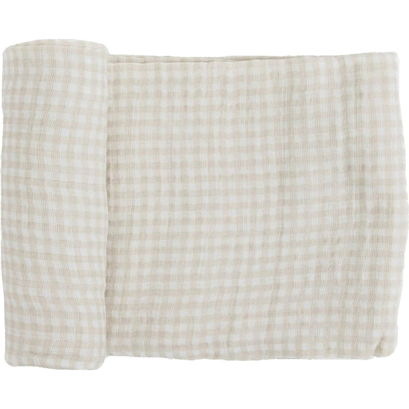 Organic Cotton Muslin Changing Pad Cover - Sand Stripe