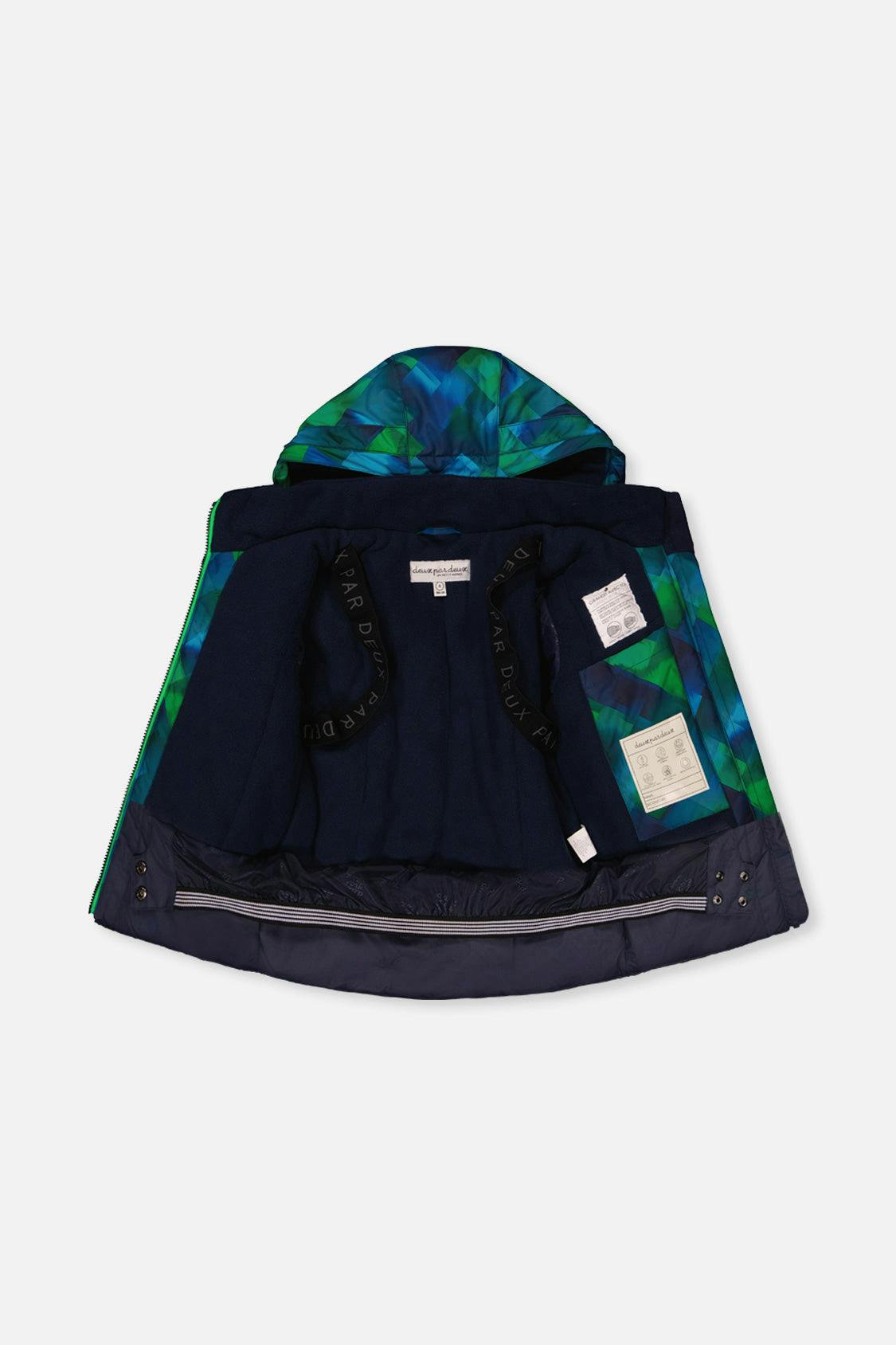 Two Piece Play Snowsuit Blue and Green Checkered Print